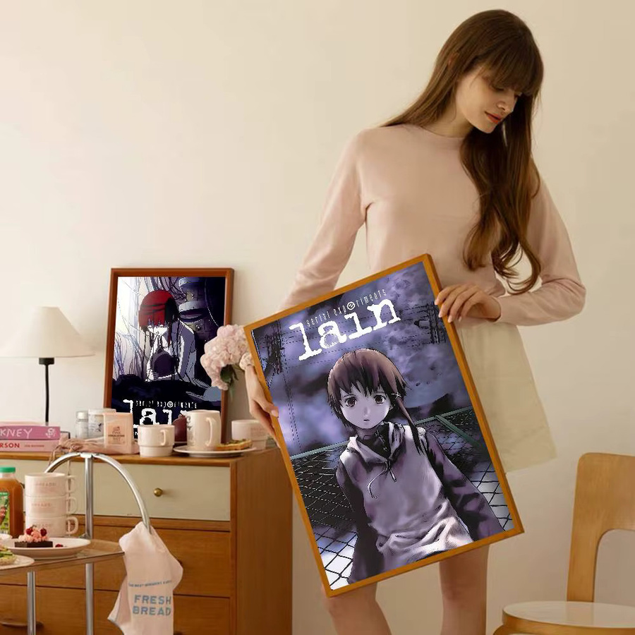 Potdemiel Anime S-Serial Experiments Lain DIY Sticky Poster Whitepaper Prints in Weiß für Nordic Home Decor - Bild 3