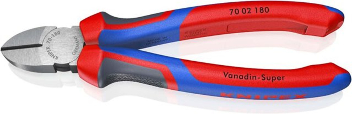 Knipex Seitenschneider 70 02 180 aus Chrom-Vanadium-Stahl in Schwarz und Rot mit Mehrkomponenten-Griff - Bild 2