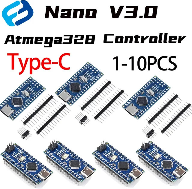 ZUIDID Nano 3.0 Typ-C Controller kompatibel mit Arduino Nano CH340 ATmega328P in Blau mit USB-C Anschluss - Bild 1
