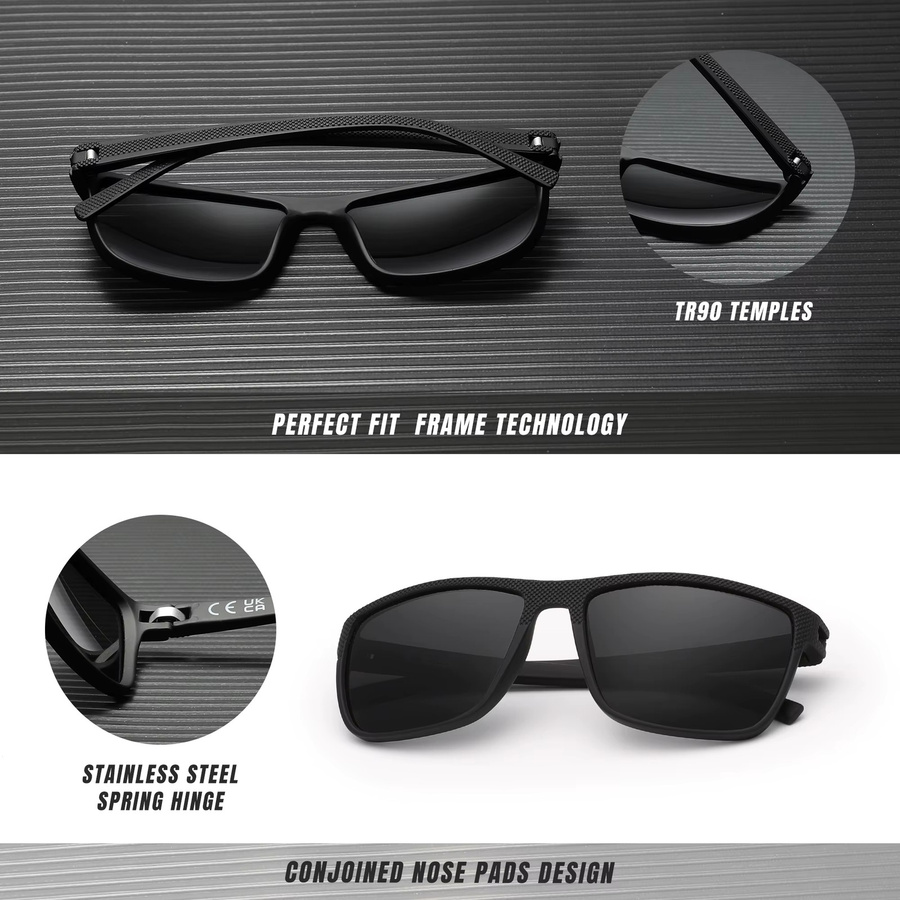 Kingseven Sonnenbrille, quadratisch, Vollrand, polarisiert, Unisex, black - Bild 1