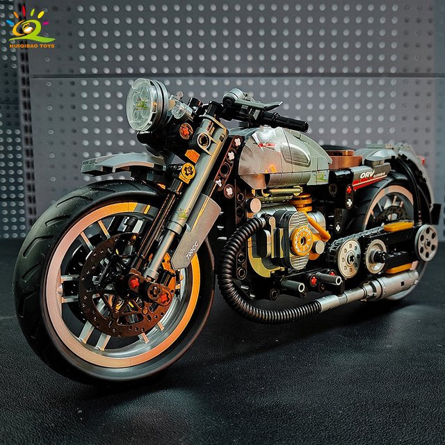 HUIQIBAO Technische Motorrad Gebäude Modell Blöcke, 808 Teile - Bild 1