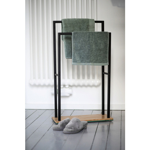 Wenko Handtuchständer Bambusa in Schwarz und Natur, B/H: 46 x 20 cm - Bild 2