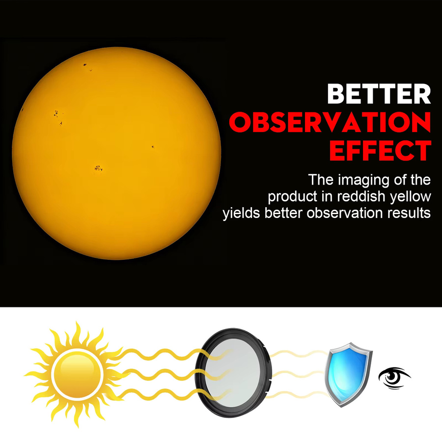 Datyson Solarfilterkappe für Teleskop in Schwarz, Innendurchmesser 168 mm für die Beobachtung von Sonne, Sonnenflecken und Eklipse, Modell B5P9968B - Bild 3