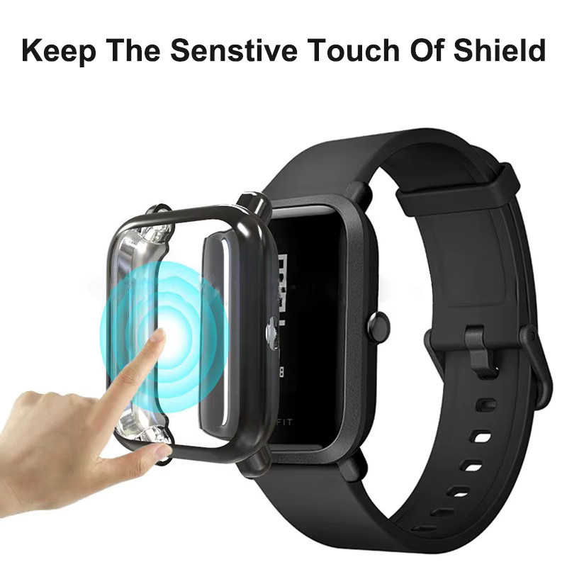 JLGroppod Schutzhülle für Amazfit GTS 2 3 4 Mini Bip 3 5 S Lite, Silikon, transparent, Unisex - Bild 2