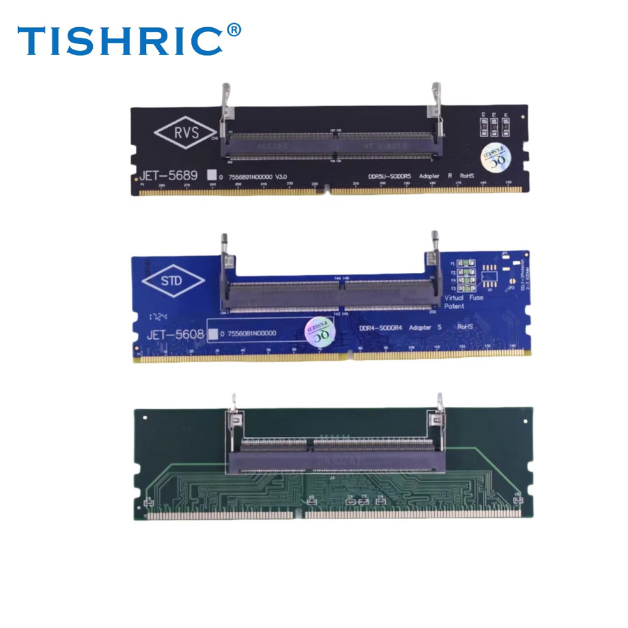TISHRIC RAM Speicher Adapter Karte für DDR3 DDR4 DDR5 SO-DIMM zu DIMM Konverter, Schwarz - Bild 5
