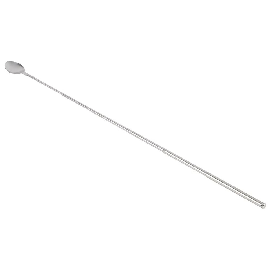 Qiilu Teleskopischer Cocktail-Rührlöffel aus Edelstahl in Silber, Länge: 62 cm - Bild 2