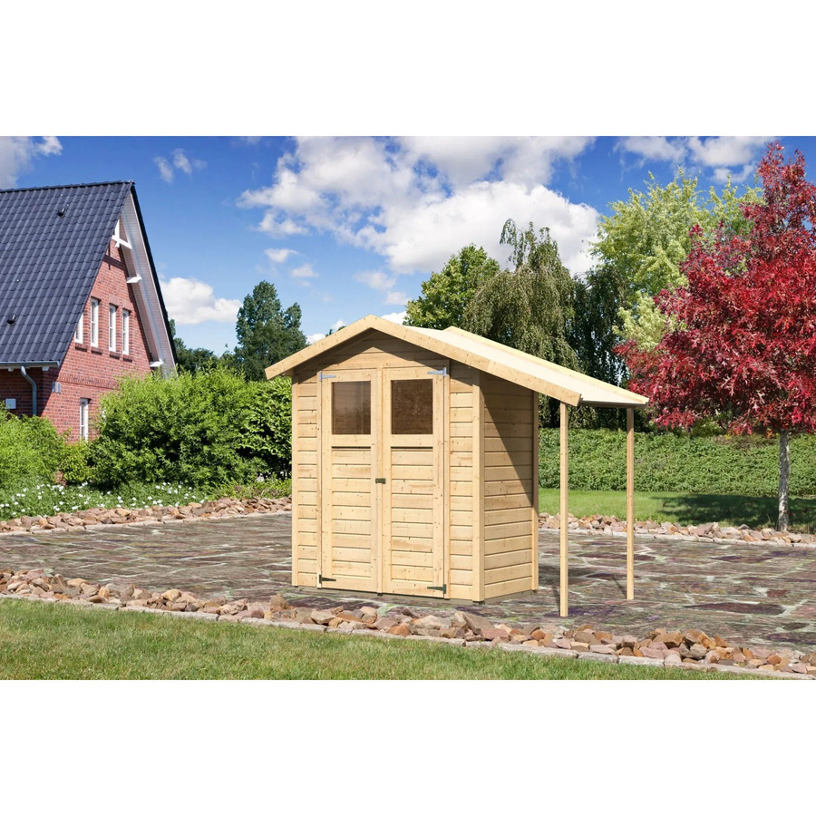 Karibu Holz-Gartenhaus Orsa in Braun mit Satteldach und modernem Design, B/T/H: 222 x 177 x 89,5 cm - Bild 2