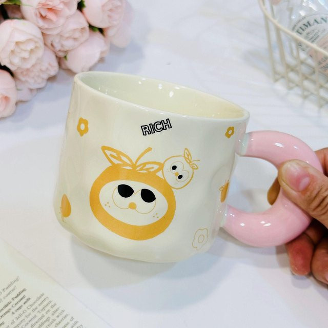 Blumenglasbecher von Yiran Furniture mit englischem Buchstaben, Keramik, Mehrfarbig, 380 ml - Bild 1