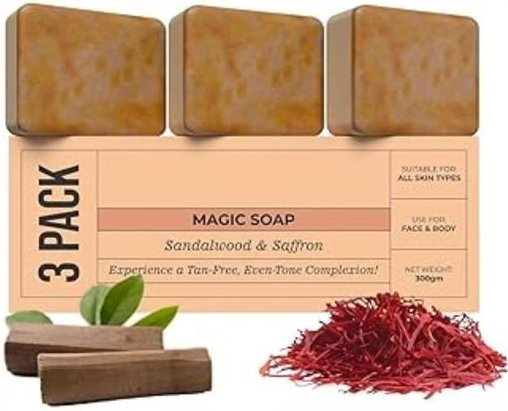 Ghar Magic Soap Kesar Badeseife Bräunungsentferner, 300g, Unisex - Bild 1