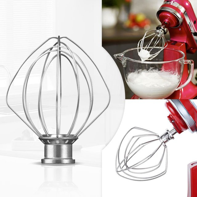 KitchenAid Edelstahl-Drahtschneebesen in Silber für 4,5QT K45WW Standmixer - Bild 1