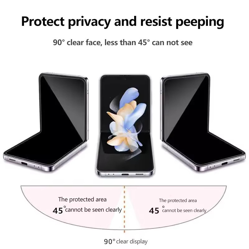 2-in-1 Privacy Anti Spy Schutzfolien-Set für Xiaomi Mix Flip 2 mit interner Folie und vorderer weicher TPU-Hydrogel-Schutzfolie, transparent - Bild 4
