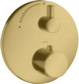 Hansgrohe Axor Uno UP-THM Fertigmontageset mit Thermostat und Absperrventil in Brushed Brass Optik - Bild 1