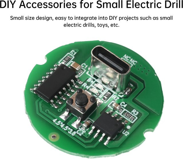 diymore DC Motortreiberplatine Typ C 5–20 W für kleine elektrische Bohrmaschinen und DIY-Zubehör, Modul für DC 3–6 V - Bild 1