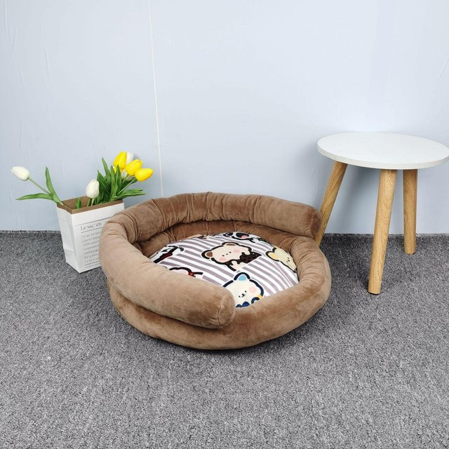 Haustiernest Sofa Nest für Katze und Hund aus Samtstoff, Durchmesser: 50 cm - Bild 1