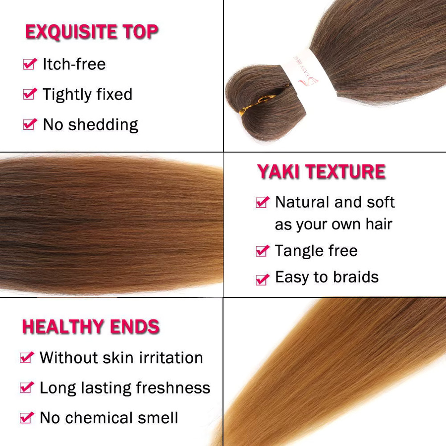 Colorful Girl Haarverlängerung Flechthaar synthetisch, Ombre Blonde, 8 Packungen - Bild 3