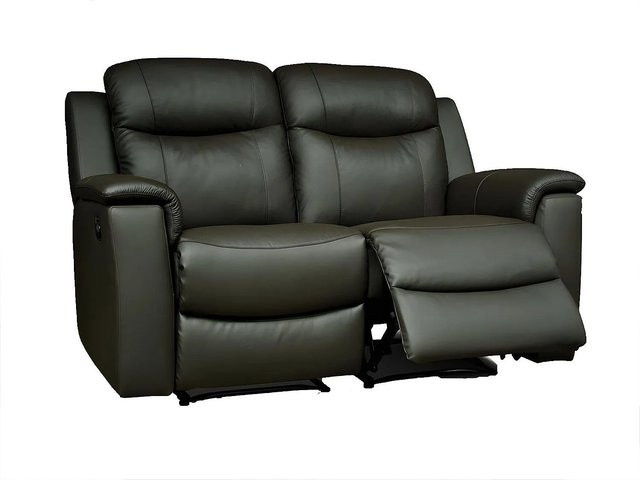 Vente-unique Relaxsofa Evasion in Schwarz aus Echtleder mit Armlehnen - Bild 1