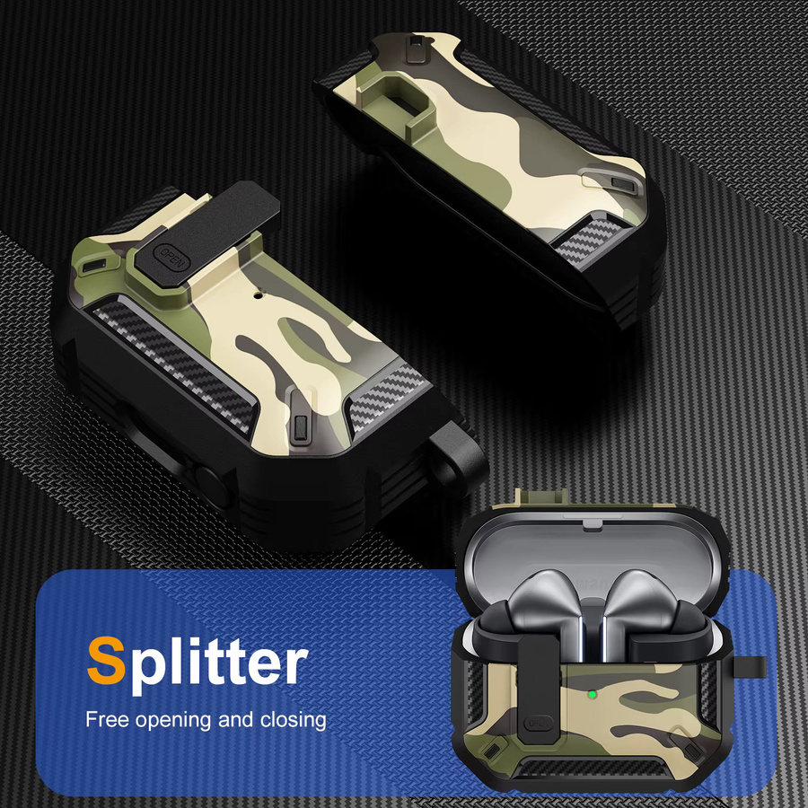 Sicherheits-Schutzhülle im Camouflage-Design für Samsung Galaxy Buds 3 Pro mit Haken in Multicolour - Bild 4