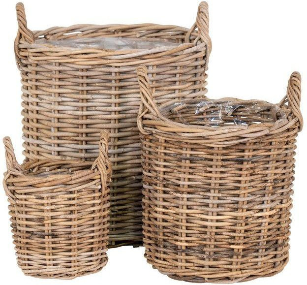 Sema Korbset aus Rattan und Kunststoff in Naturton Braun, 3-teilig - Bild 1