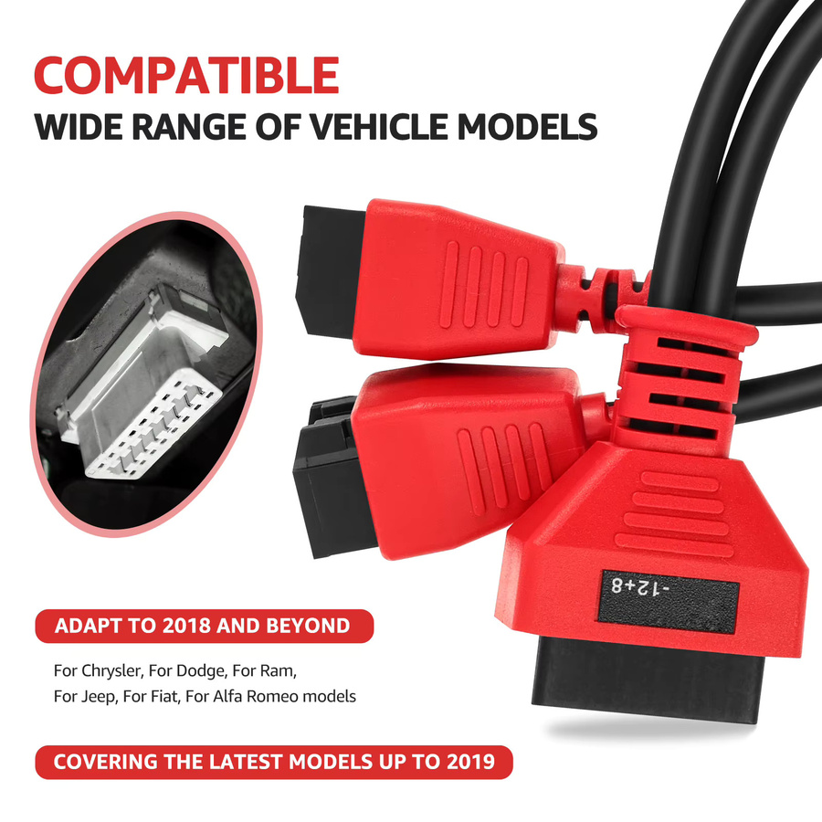OBD2-Adapter SGW-Kabel 12+8 Bypass-Gateway-Adapterkabel für Protokollprogrammierung bei Dodge Ram Jeep Fiat Chrysler FCA in Rot - Bild 3