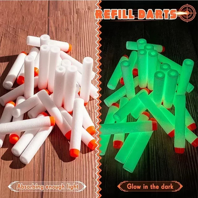 Nerf N Strike Elite 2.0 Series Glow At The Dark Bullets, Nachfüllpack, Weiß - Bild 1