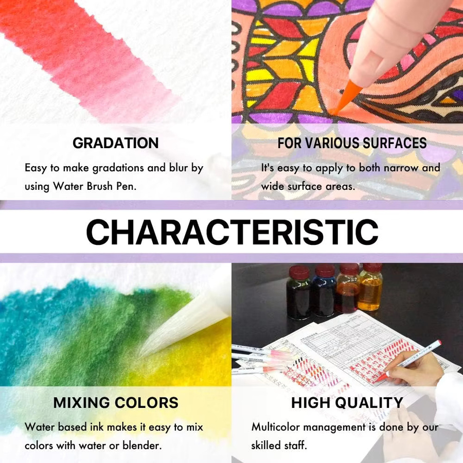Kuretake Zig Brush Pen Set in Multicolour für Profis und Künstler zum Malen, Zeichnen und für Kalligraphie - Bild 2