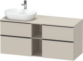 Duravit Waschtischunterschrank D-Neo Wandmontage in Schwarz und Beige, B/T: 140 x 55 cm - Bild 1