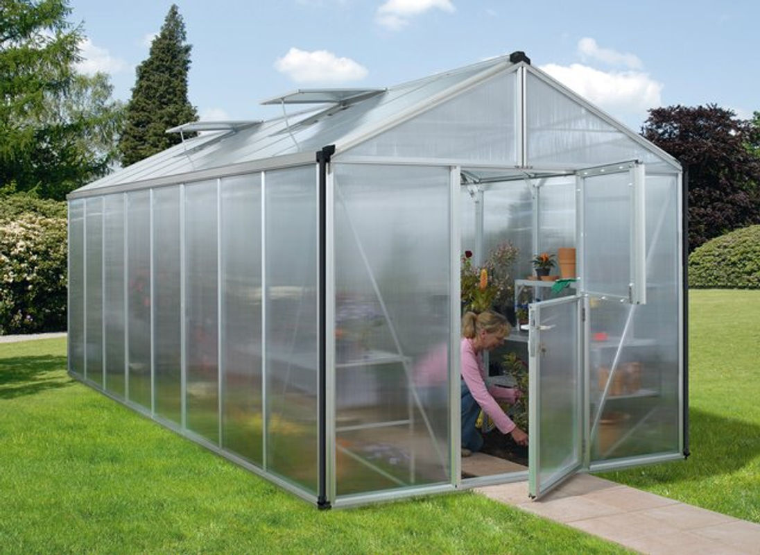 Vitavia Gewächshaus Zeus mit 15,7 m² Fläche, silberfarben, Aluminium und Polycarbonat - Bild 4