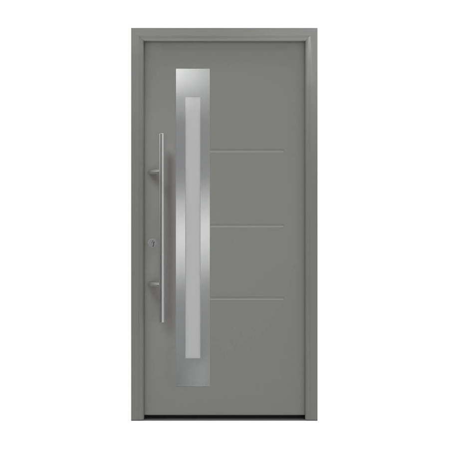 EcoStar Haustür Isopro Secur IPS 780S in Graualuminium mit Glaseinsatz, RC2, B: 110 cm, H: 210 cm, DIN Links - Bild 2