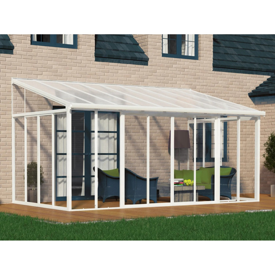 Palram - Canopia SanRemo Wintergarten in Weiß mit Polycarbonat und Schiebetüren - Bild 2