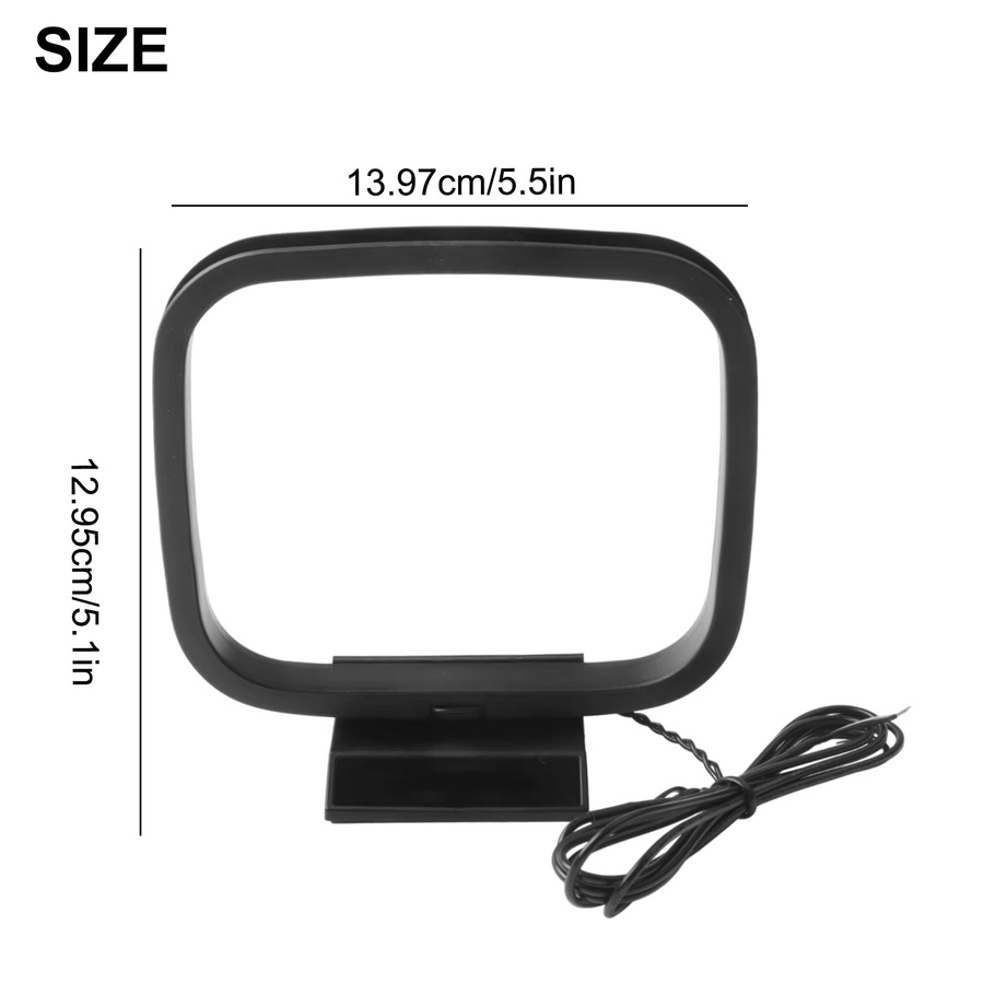BAJEAL AM/FM Loop-Antenne mit 2-Pin-Anschluss für Autoradio und Stereo-Audio-Empfängersysteme, Schwarz - Bild 3