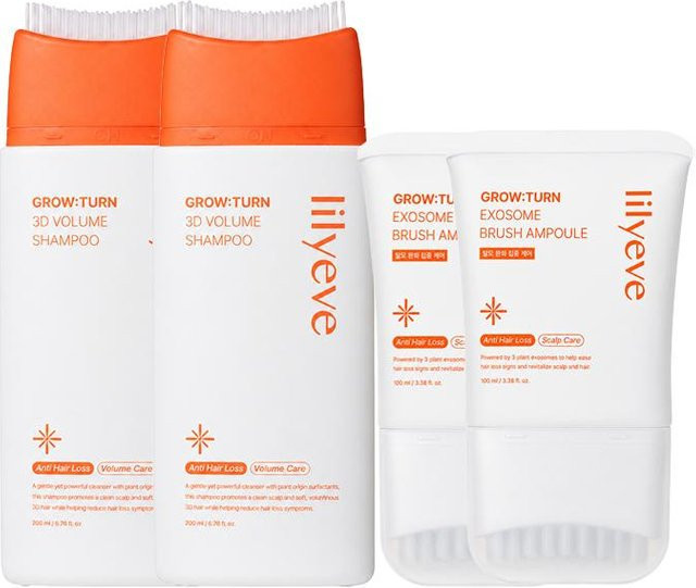 lilyeve Growturn Shampoo und Bürsten-Ampulle Set, Peptide, Exosomen - Bild 1