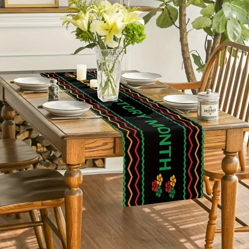 VIKAMA Tischdecke aus Leinen mit traditionellem afrikanischem Stammesmuster, rechteckig, B/T/H: 33 x 33 x 33 cm - Bild 2