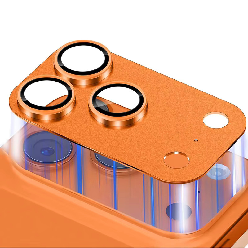 Kameraobjektivschutz aus gehärtetem Metall für iPhone 17 Pro und 17 Pro Max in Silber und Orange - Bild 3