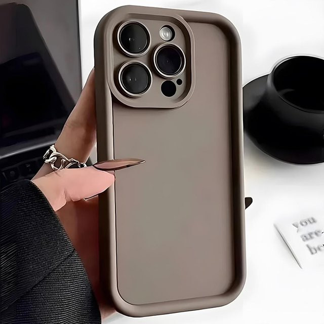 Stoßfeste Flüssigsilikon Handyhülle von Yiran Bag für iPhone 15 14 13 12 11 Pro Max und Plus in Grau - Bild 1