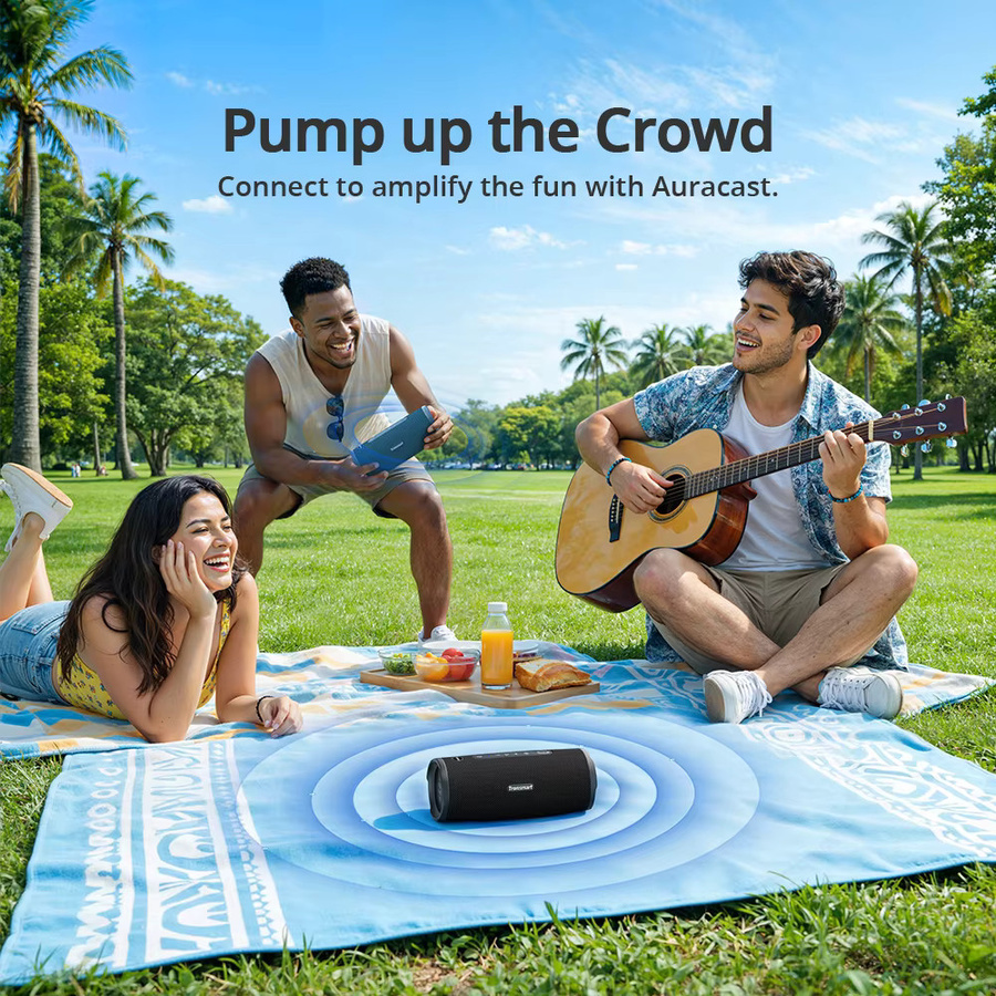 Tronsmart Mirtune C3 Plus Bluetooth-Lautsprecher 50W mit Auracast Synchronisierung, IPX7 Wasserdicht, Schwarz oder Blau - Bild 3