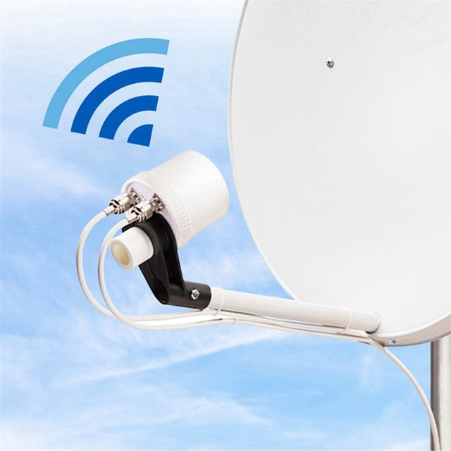 B-M Mesh Dual Polarisation 5G Antenne Feed Horn 1700-4200 MHz WiFi 3G 4G 5G Parabolschale Reflektor 2x 32dBi in Weiß - Bild 1