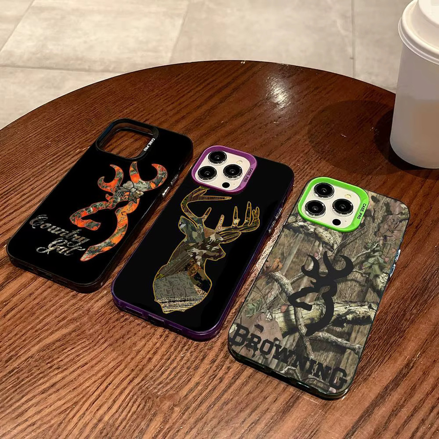 B-Browning Logo Handyhülle für iPhone 11 bis 17 Pro Max und Pro Plus in Silber - Bild 3