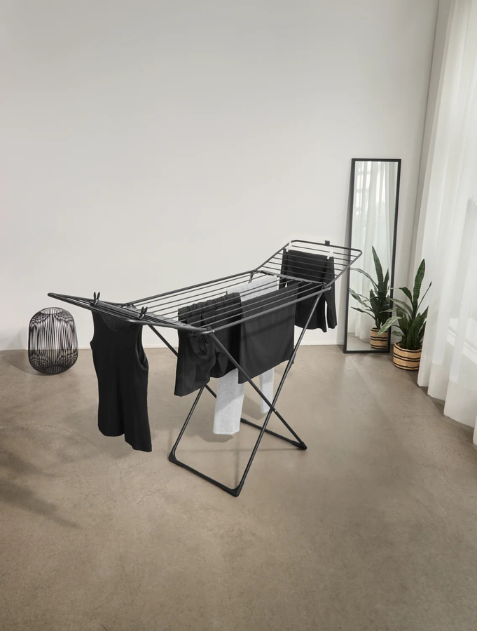 Wenko W5 Flügelwäschetrockner BLACK XL in Schwarz mit 20 m Wäscheleinenlänge, B/T/H: 178 x 106 x 55 cm - Bild 2