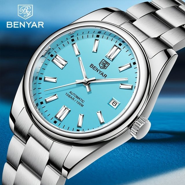 BENYAR Armbanduhr Automatik, Edelstahl, Blau, Herren - Bild 1