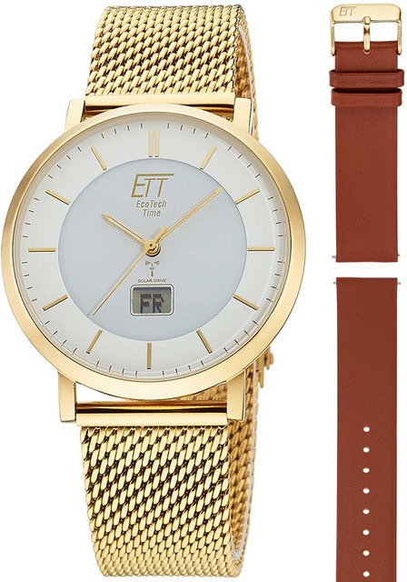 ETT Herrenuhr Atacama, Solar, Funk, Edelstahl, 40 mm, Weiß - Bild 1