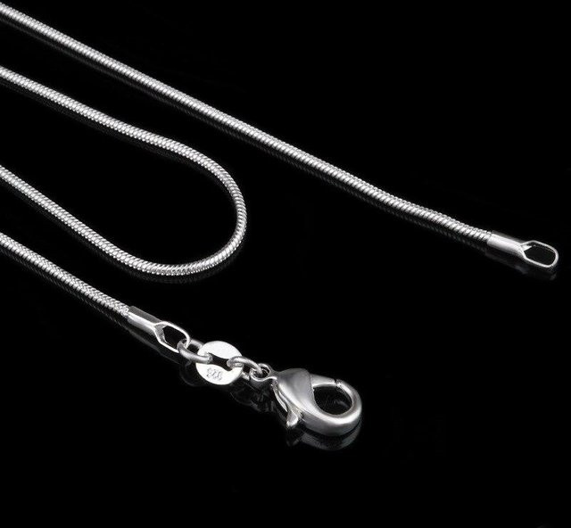 Schlangenkette 925 Silber, Schwarz, 45 cm, Damen - Bild 1