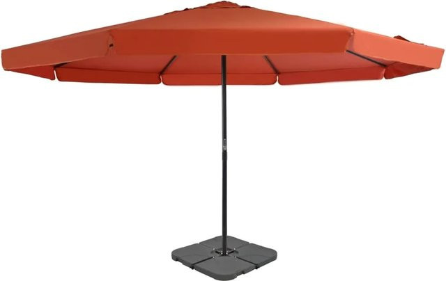 furnicato Sonnenschirm mit tragbarem Ständer in Terrakotta aus Aluminium und Stahl - Bild 1