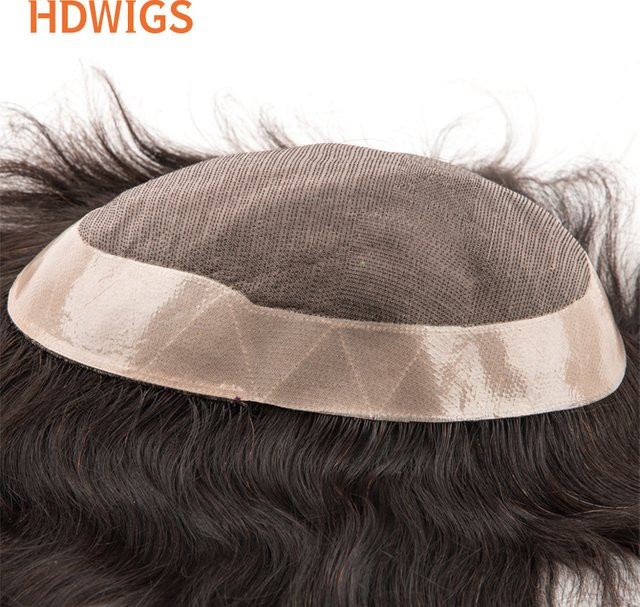 HDWIGS Herren-Haarprothese Mono NPU Toupet aus Indischem Echthaar - Bild 1