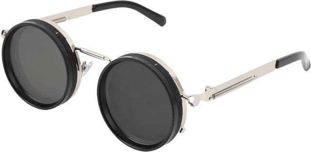 Igeteck Sonnenbrille Rund, Vollrand, Metall, black, polarisiert - Bild 1