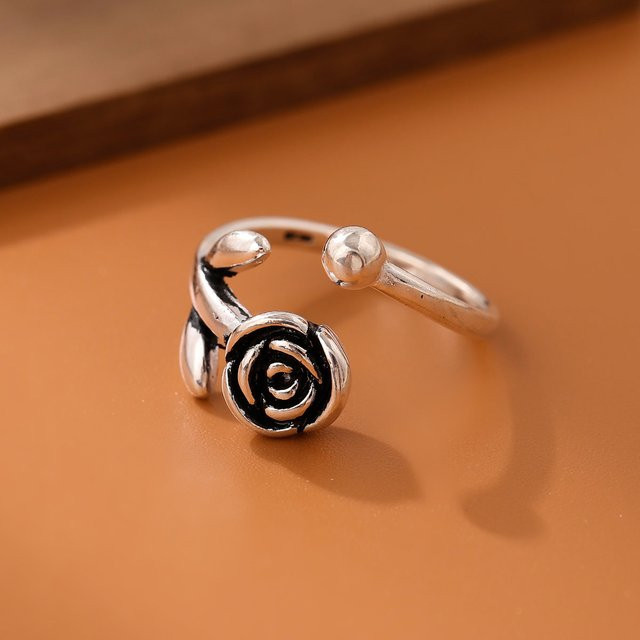 Ring 925 Silber, Rose Blume, Damen - Bild 1