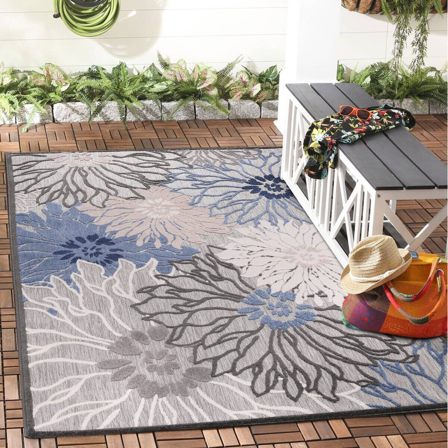 Sanat Outdoorteppich FLORAL grau B/L: 80 x 200 cm - Bild 2