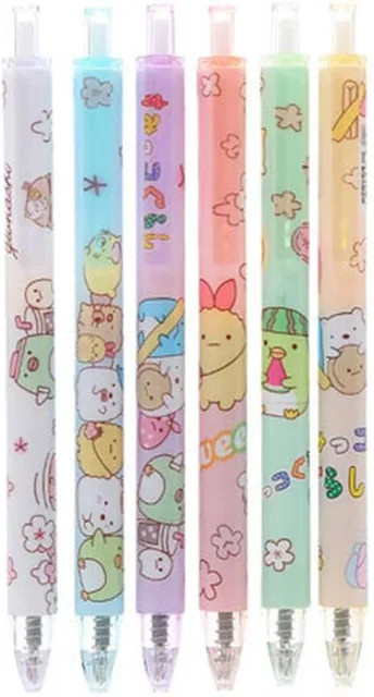 SUMIKKO GURASHI mechanische Gelstifte mit niedlichem Tiermuster, 0,5 mm Mine, Mehrfarbig, 4 oder 6 Stück - Bild 1