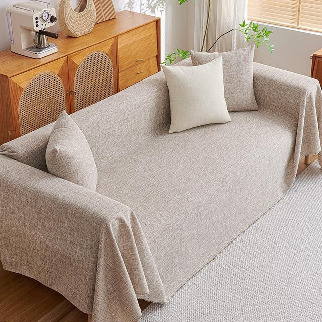 Super Six Sofa-Überwurf aus Bambusleinen, universeller Sofabezug für alle Jahreszeiten, B/B: 180 x 130 cm - Bild 1