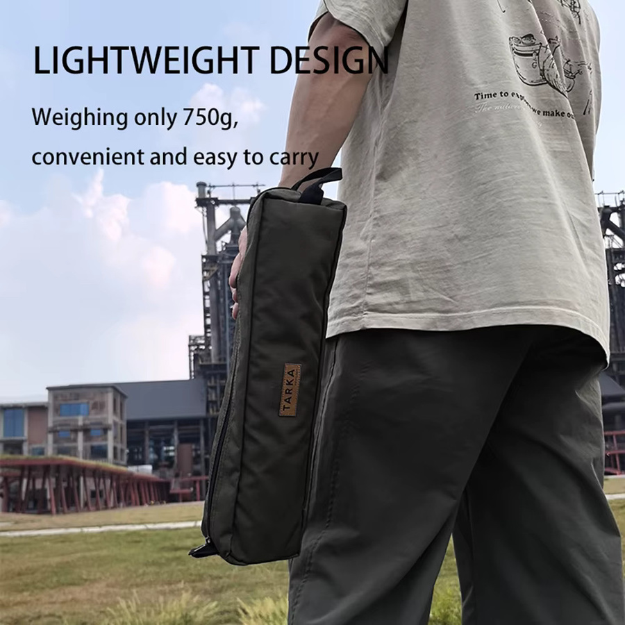 TARKA Camping-Klapptisch aus Aluminiumlegierung mit 600D Oxford-Stoff und Netztasche, Schwarz, Rechteckig - Bild 4