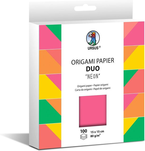 URSUS Origami Papier Duo in Neon-Mehrfarben - Bild 1
